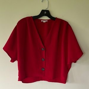 Topshop red blouse, size 2, EUC